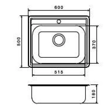 Кухненска мивка 60/50см. алпака