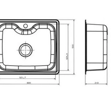 Кухненска мивка 60/50см. алпака