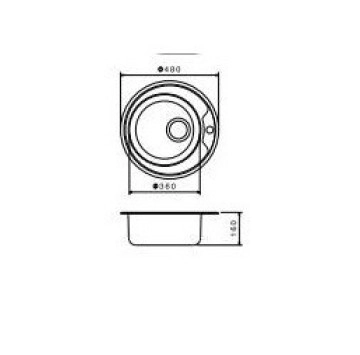 Кухненска мивка Ф48см. алпака