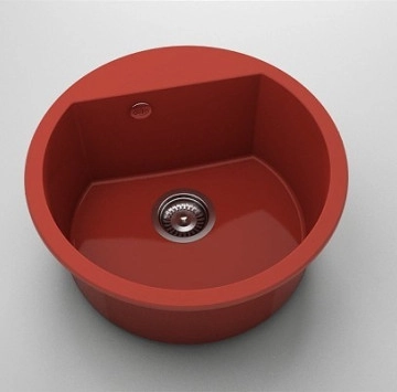 Кухненска мивка полимермрамор ф51/h21см червена ФАТ