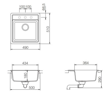 Кухненска мивка Nemo N100S Vanilla 49/51см. SCHOCK