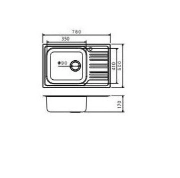 Кухненска мивка 78/50см. хром