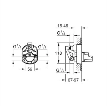 Кутия за вграден смесител за вана/душ Grohe GROHE