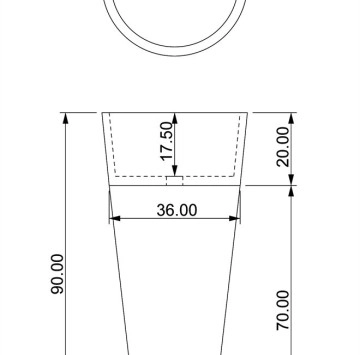 Мивка Интер ICL4592 ф40/h90см бежова ИНТЕР КЕРАМИК