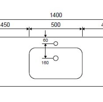 Мивка върху мебел Kea Eloise 140см бяла KARAG