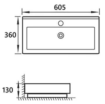Мивка за плот Compact 6036W 60.5см бяла ИНТЕР КЕРАМИК