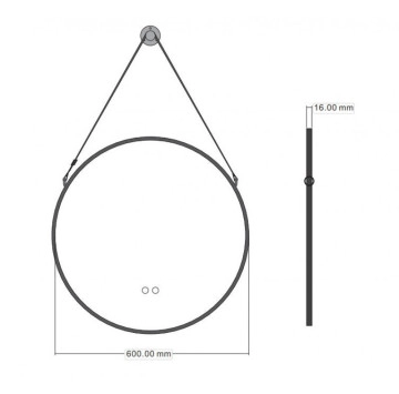 Огледало Genevra ф60см. черен мат ИНТЕР КЕРАМИК