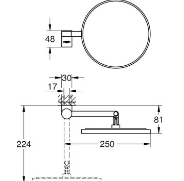Огледало увеличително Selection медно злато GROHE