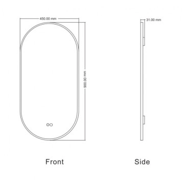 Огледало Ваяна 1850-45W 45/h90см бал мат ИНТЕР КЕРАМИК