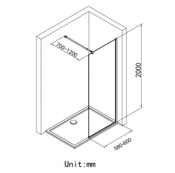 Параван Cristina 125TR-60C 58-60см ИНТЕР КЕРАМИК