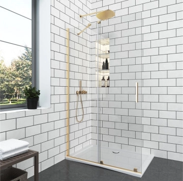Параван Walk In Elgio 8002-120BG 120/h200см. злато ИНТЕР КЕРАМИК