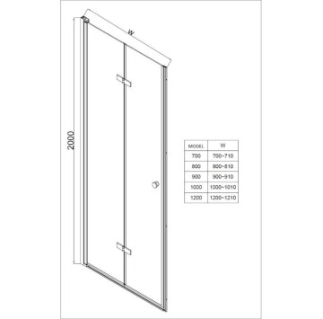 Параван WalkIn ICS114MW/90UV 90/h200см. бял мат ИНТЕР КЕРАМИК