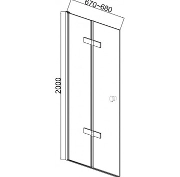 Параван Walk In ICS114TR/70Nano 70/h200см хром ИНТЕР КЕРАМИК