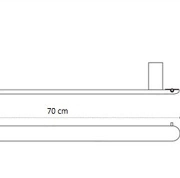 Пръчка за хавлия Corona 70см черен мат 027255К