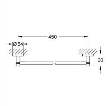 Пръчка за хавлия Essentials New 45см. мед 40688DA1 GROHE