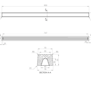 Праг за душ кабина граниксит 80см кафяв ФАТ