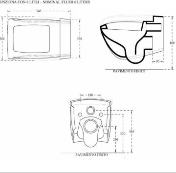 Стенна тоалетна чиния Hi Line HIW10 черен гланц