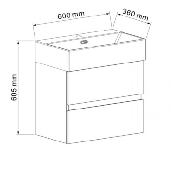 Шкаф долна част Compact 5846 60см дървесен ИНТЕР КЕРАМИК