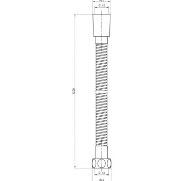 Шлаух ICD120MW Anti Twist 120см. бял ИНТЕР КЕРАМИК