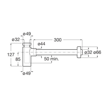 Декоративен сифон за мивка Aqua стомана ROCA