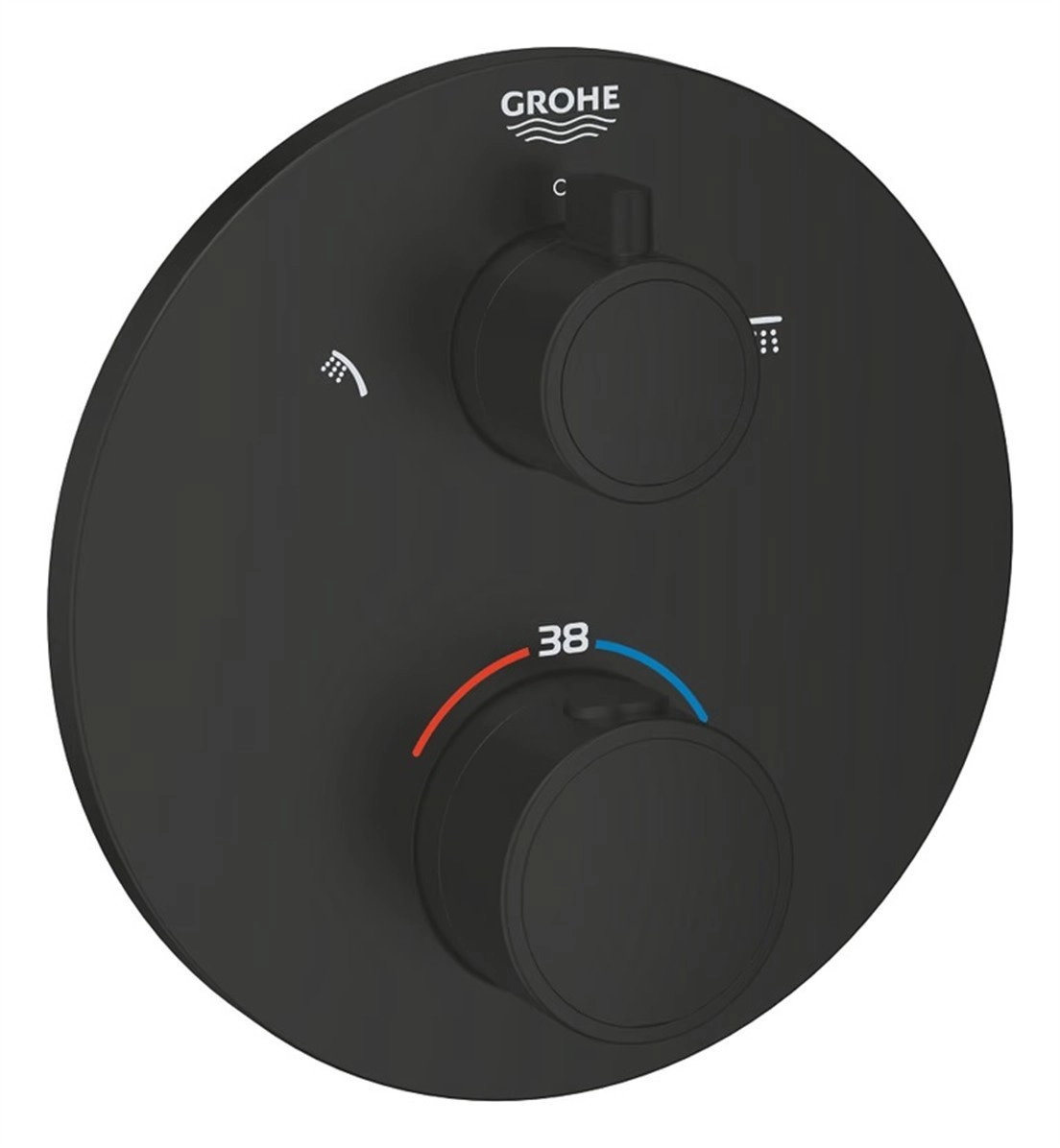 Термостатичен Смесител за душ Grohtherm черен мат GROHE