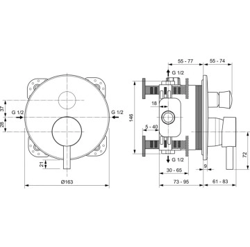 Промо комплект Ceraline 7в1 Душ система за вграждане хром IDEAL STANDARD