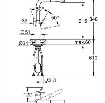 Смесител за кухня Essence черен мат GROHE
