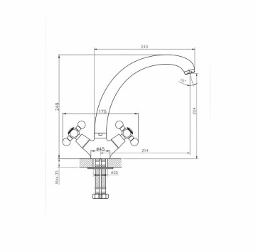 Смесител за мивка Алгара ICF7002851BR старо злато ИНТЕР КЕРАМИК