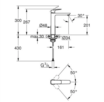 Смесител за мивка Cubeo XL черен мат GROHE