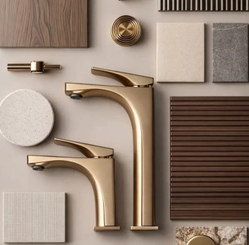 Смесител за мивка Joe Brush Gold High злато