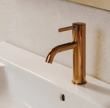 Смесител за мивка Ona Cold Start розово злато ROCA