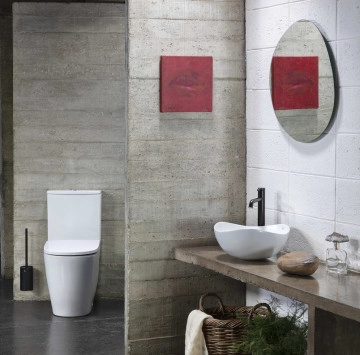 Смесител за мивка Ona стоящ висок титаниево черен ROCA