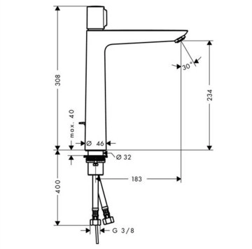 Смесител за мивка Talis Select E 240 хром HANSGROHE