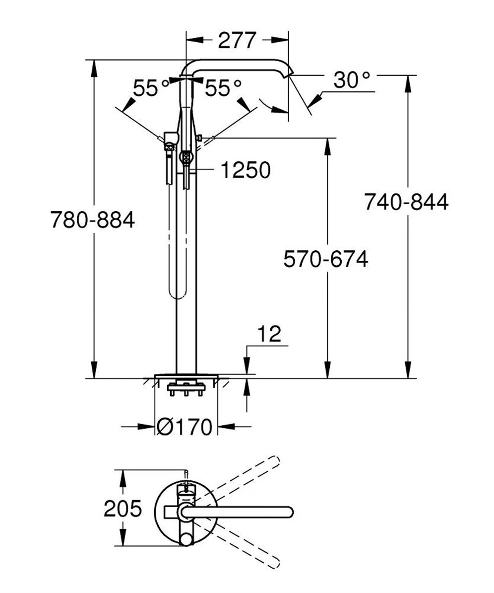 Смесител за вана/душ Essence медно злато GROHE