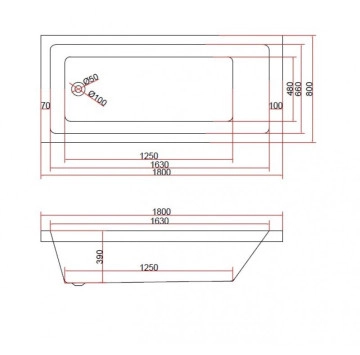 Вана Бендида ICSH188050TUB 180/80см бяла ИНТЕР КЕРАМИК