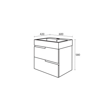 Шкаф за баня с мивка Велоче 60см бял ТРИАНО
